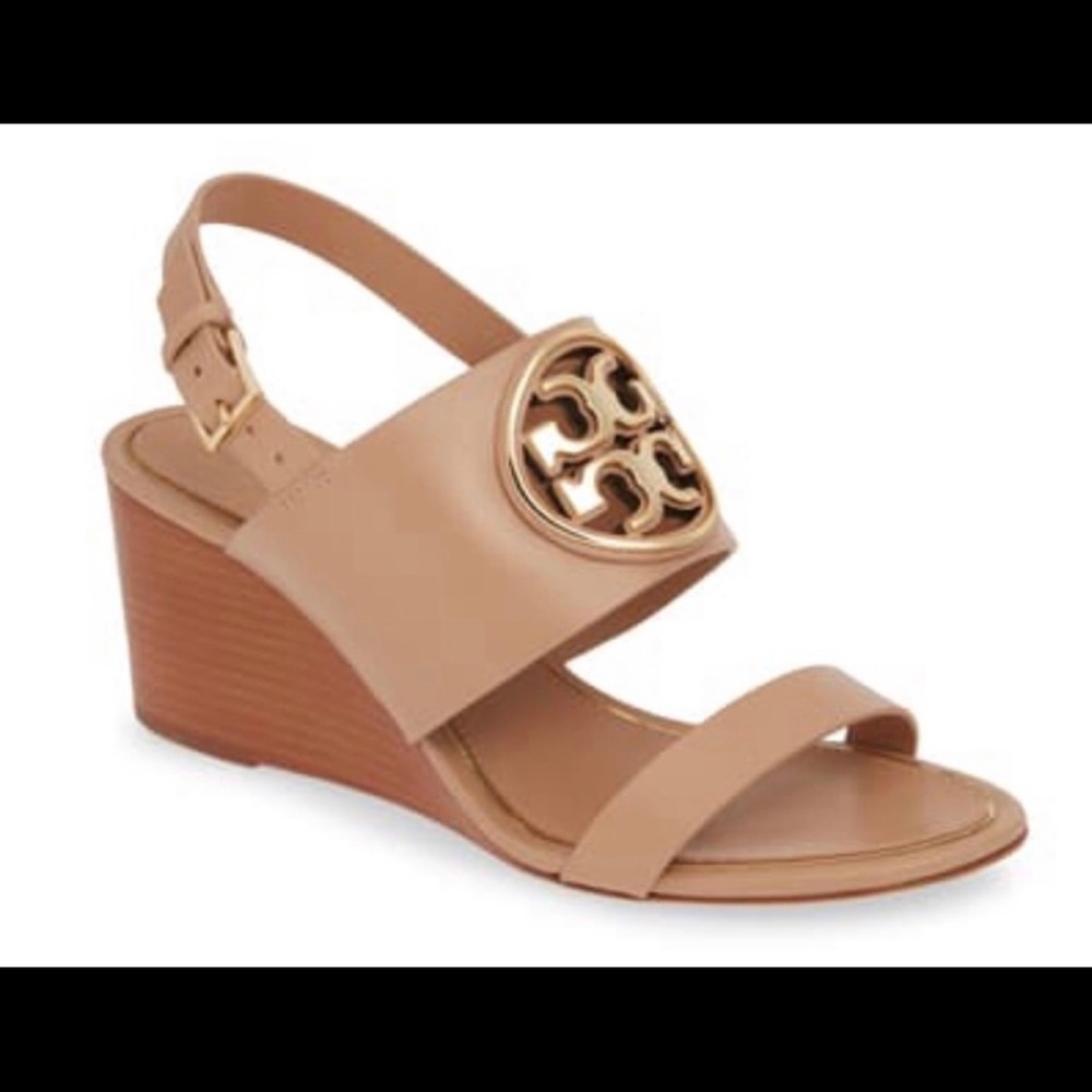Brand new Tory Burch Metal miller wedge size 6.5